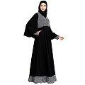 Dual colored Designer abaya- Black-White Dual colored Designer abaya- Black-White
